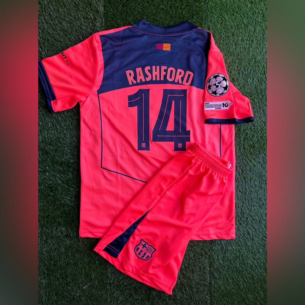 Rashford Barcelona jersey kids set